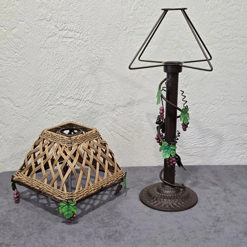 Vintage Bronze Grape Vine Wine Woven Wicker Rustic Style Tealight Candle Holder